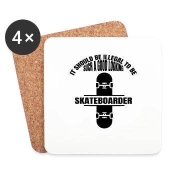 Skateboard Skaten Skater Skateboarding Longboard - Untersetzer (4er-Set) - Weiß - Vorne
