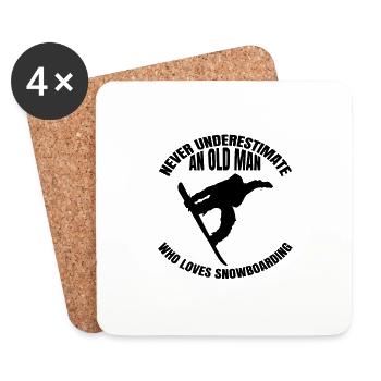 Snowboard Snowboarder Saying Winter Sports - Coasters (set of 4) - white - Front