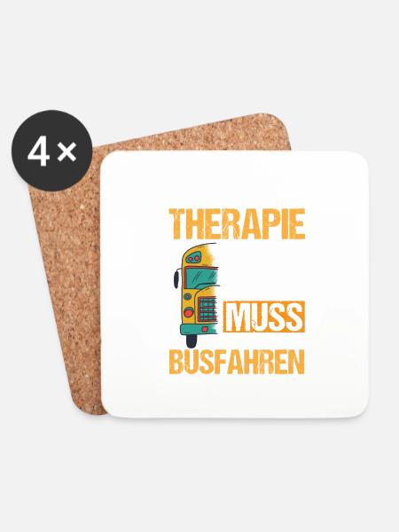 Busfahrer Beruf - Untersetzer (4er-Set) - Weiß