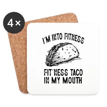 i'm into fitness fit'ness taco in my mouth men - Untersetzer (4er-Set) - Weiß - Vorne