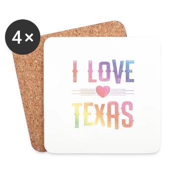 I Love Texas - Coasters (set of 4) - white - Front