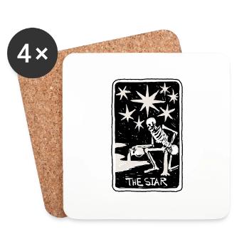 The Star Skeleton Skull Tarot Card - Untersetzer (4er-Set) - Weiß - Vorne