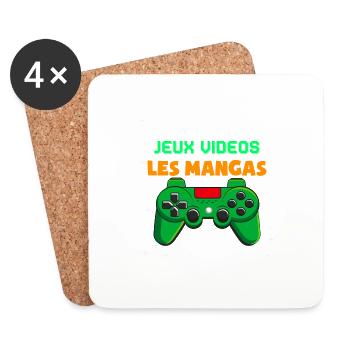 Si C'est Pas Du Manga Jeux Video Cadeau Ado Gamer - Dessous de verre (lot de 4) - blanc - Devant