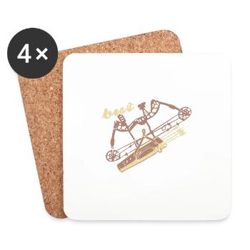 Silent But Deadly Retro Archery Hunting Designs - Coasters (set of 4) - white - Front