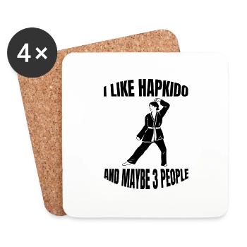 Hapkido Arts Martiaux Judo Karaté Arts Martiaux Aïkido - Dessous de verre (lot de 4) - blanc - Devant
