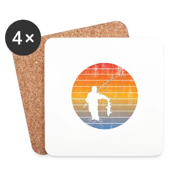 Fishing Fish hooks Fishing Fishing Fishing Fishing - Coasters (set of 4) - white - Front