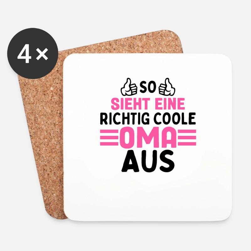 So Sieht Eine Richtig Coole Oma Aus - Untersetzer (4er-Set) - Weiß