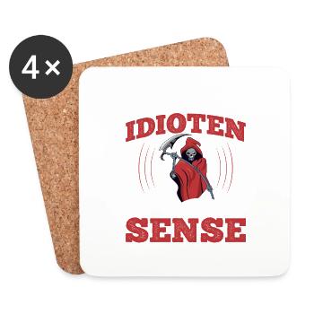 So Viele Idioten Und Nur Eine Sense - Untersetzer (4er-Set) - Weiß - Vorne