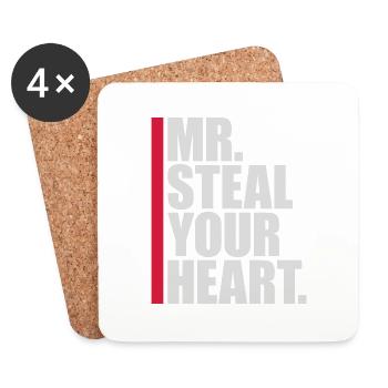 mr steal your heart - Untersetzer (4er-Set) - Weiß - Vorne