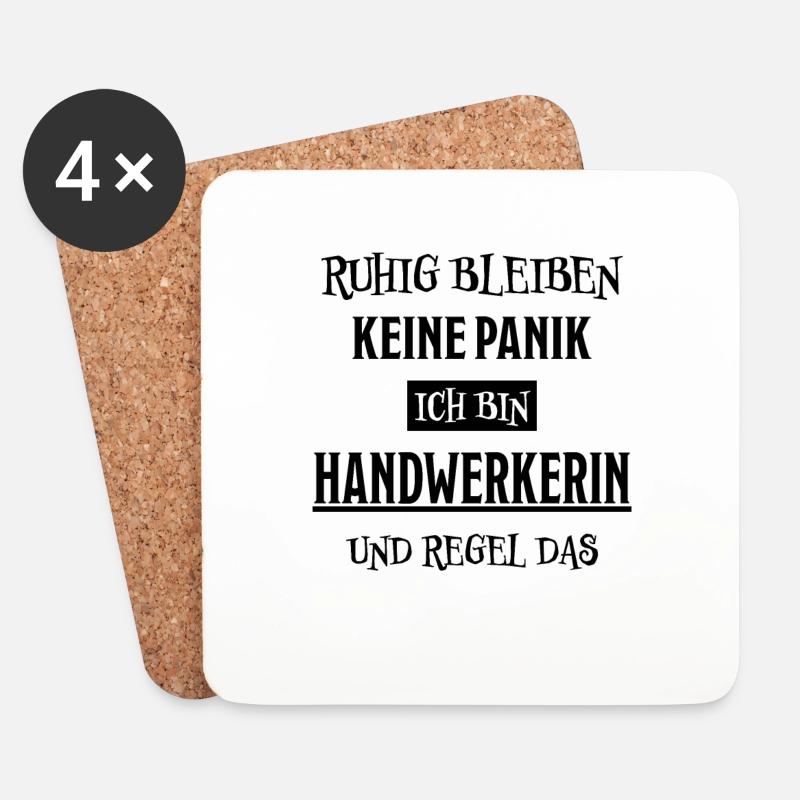 Handwerkerin Lustiger Spruch Heimwerkerin Geschenk - Untersetzer (4er-Set) - Weiß