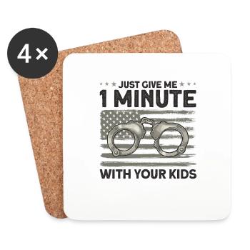 Handcuffs Correctional Officer Prison Guard - Coasters (set of 4) - white - Front
