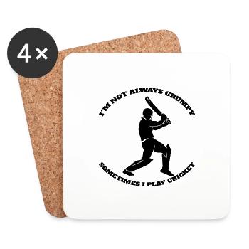 Cricket Slogan Équipe Cricket Cadeau Fan de cricket - Dessous de verre (lot de 4) - blanc - Devant