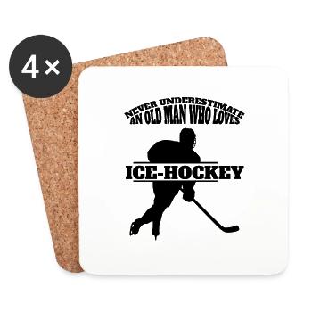 Eishockey Geschenk Wintersport Eishockeyteam - Untersetzer (4er-Set) - Weiß - Vorne