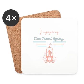Time Travel - Dessous de verre (lot de 4) - blanc - Devant