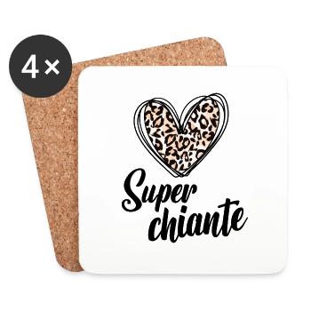 Super chiante - Dessous de verre (lot de 4) - blanc - Devant