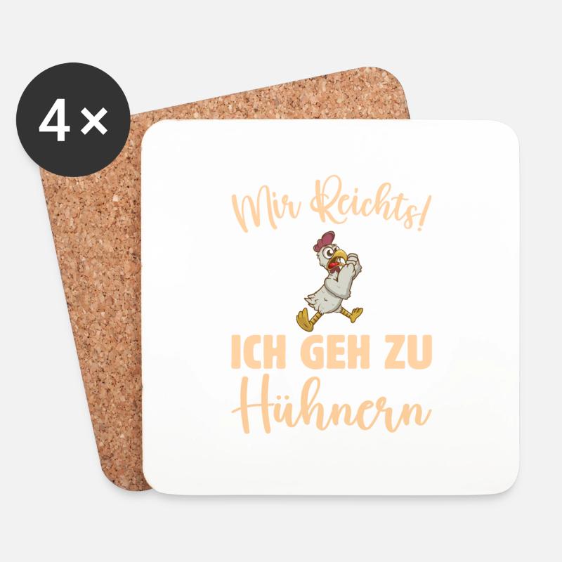 Mir Reichts Ich Geh Zu Meinen Hühnern - Untersetzer (4er-Set) - Weiß