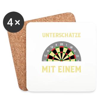Ein Alter Mann Mit Einem Dartpfeil - Untersetzer (4er-Set) - Weiß - Vorne
