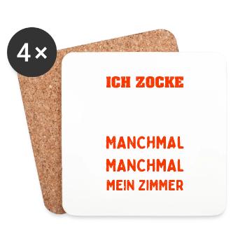 Zocker Video Gamer Games PC Funny Gaming Saying - Untersetzer (4er-Set) - Weiß - Vorne