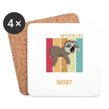 Papa Offizielles Schlafshirt - Untersetzer (4er-Set) - Weiß - Vorne