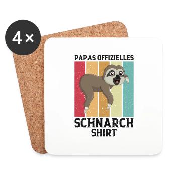 Papa Offizielles Schlafshirt - Untersetzer (4er-Set) - Weiß - Vorne