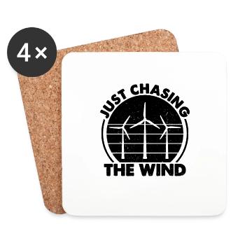 Just Chasing The Green Energy Turbine Technician - Untersetzer (4er-Set) - Weiß - Vorne