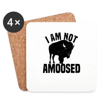 Buffalo Bison Ox Indian American - Coasters (set of 4) - white - Front