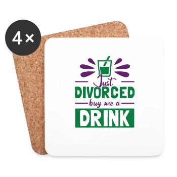 Just Divorced - Coasters (set of 4) - white - Front