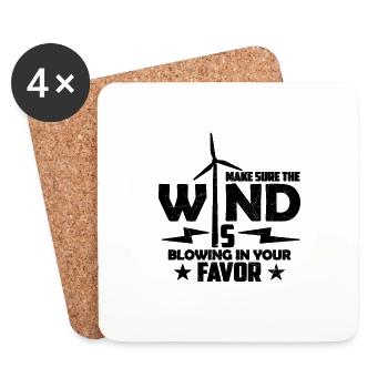 Make Sure The Wind Is Windmill Turbine Technician - Untersetzer (4er-Set) - Weiß - Vorne