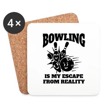 Bowler Bowling Bowling Bowling Kegel Cadeau - Dessous de verre (lot de 4) - blanc - Devant