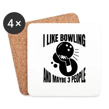 Bowling Bowling Ball Kegel Bowler Skittles Cadeau - Dessous de verre (lot de 4) - blanc - Devant