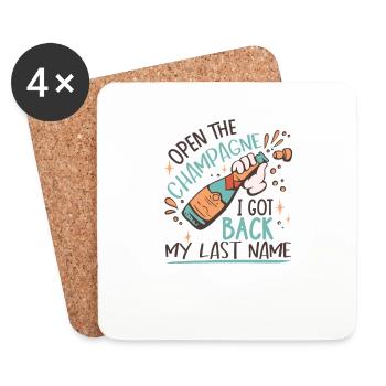 I Got Back My Last Name | Divorce Party - Coasters (set of 4) - white - Front