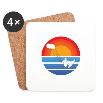 Kitesurfer Surf Windsurfer Cadeau Planche à voile - Dessous de verre (lot de 4) - blanc - Devant