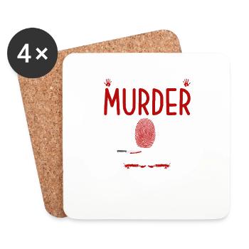 True Crime Murder Show Citation, Ils ne vous trouveront pas, - Dessous de verre (lot de 4) - blanc - Devant