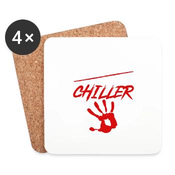 True Crime Serial Killer Chiller, Halloween - Untersetzer (4er-Set) - Weiß - Vorne
