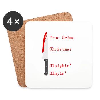True Crime Series or Christmas Movies Sleighin Or - Coasters (set of 4) - white - Front