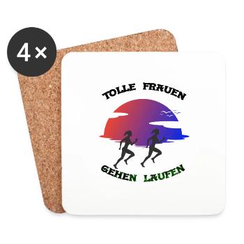Tolle Frauen gehen laufen - Untersetzer (4er-Set) - Weiß - Vorne