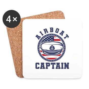 Airboat Airboat Race Airboat Race Gesche - Dessous de verre (lot de 4) - blanc - Devant