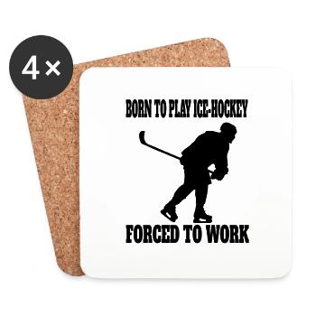 Hockey sur glace Sports d’hiver Cadeau Équipe de hockey sur glace - Dessous de verre (lot de 4) - blanc - Devant