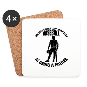 Baseball Vater Baseballspiel Dad Baseballliebhaber - Untersetzer (4er-Set) - Weiß - Vorne