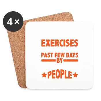 I get most of my exercises by avoiding people 2 - Coasters (set of 4) - white - Front