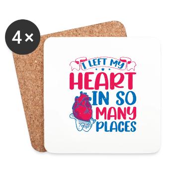 I Left My Heart In So Many Places 2 - Untersetzer (4er-Set) - Weiß - Vorne