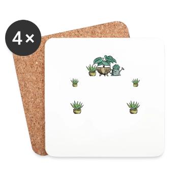 J’ai assez de plantes dit pas de jardinier jamais 3 - Dessous de verre (lot de 4) - blanc - Devant