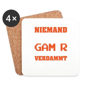 Niemand Ist Perfekt Aber Als Gamer Bin Ich Perfekt - Untersetzer (4er-Set) - Weiß - Vorne
