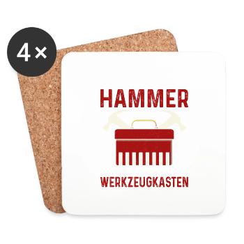 Ich bin nicht nur Hammer Ich bin der Werkzeugkaste - Untersetzer (4er-Set) - Weiß - Vorne