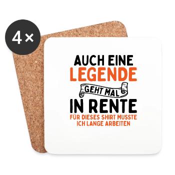Auch Eine Legende Geht In Rente - Untersetzer (4er-Set) - Weiß - Vorne