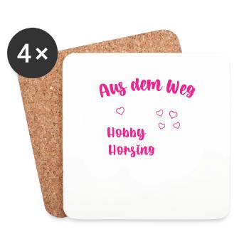 Hobby Horse Teenager Riding Jumping Horsing - Untersetzer (4er-Set) - Weiß - Vorne