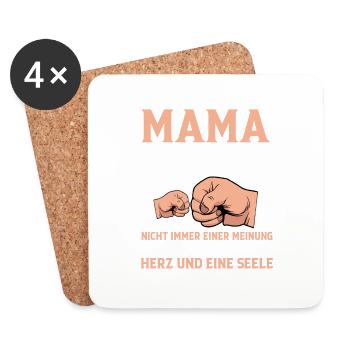 Mama Und Sohn - Untersetzer (4er-Set) - Weiß - Vorne