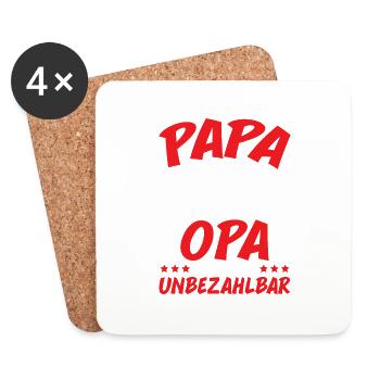 Papa Zu Sein Ist Eine Ehre Opa Zu Sein Unbezahlbar - Untersetzer (4er-Set) - Weiß - Vorne