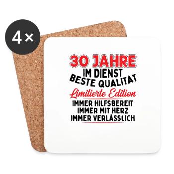 30 Jahre Im Dienst - Untersetzer (4er-Set) - Weiß - Vorne