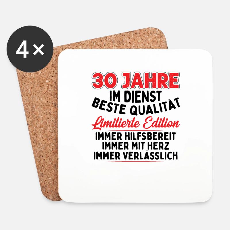 30 Jahre Im Dienst - Untersetzer (4er-Set) - Weiß